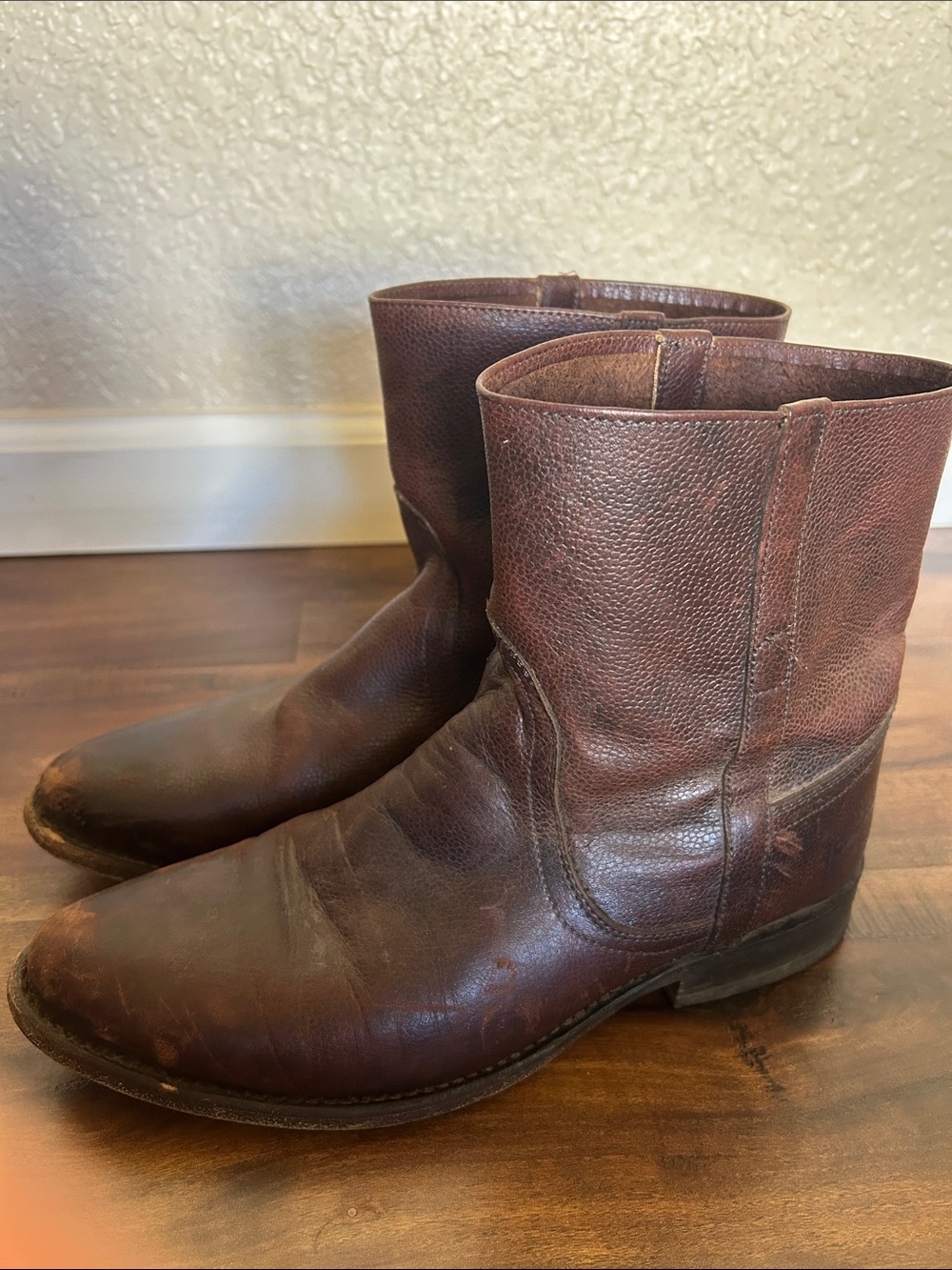 Frye Brown Leather Pull-On Boots